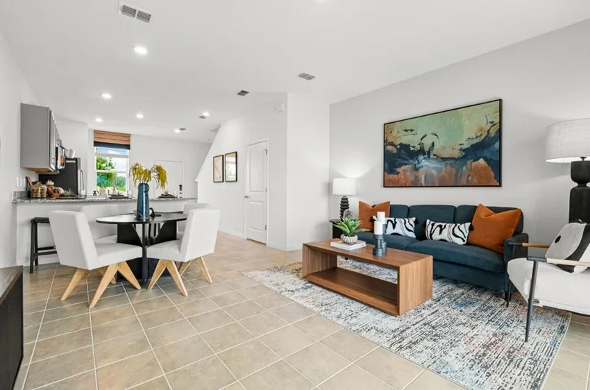Ivy Model - The Towns at Firethorn-19 living and dining